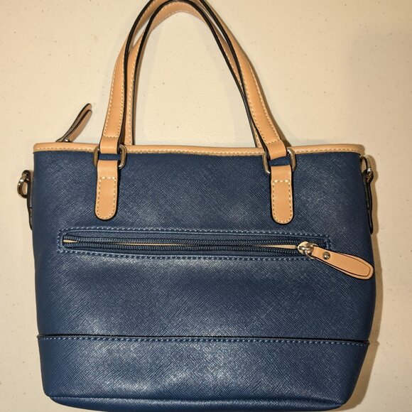 Giani Bernini Blue Faux Leather Handbag - Picture 2 of 4